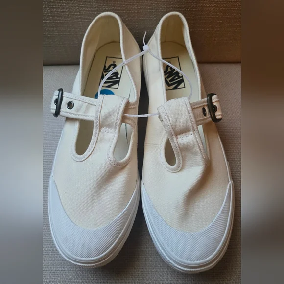 Vans Women's Cream/White Mary Jane Style 93 Canvas Shoe - Picture 1 of 3